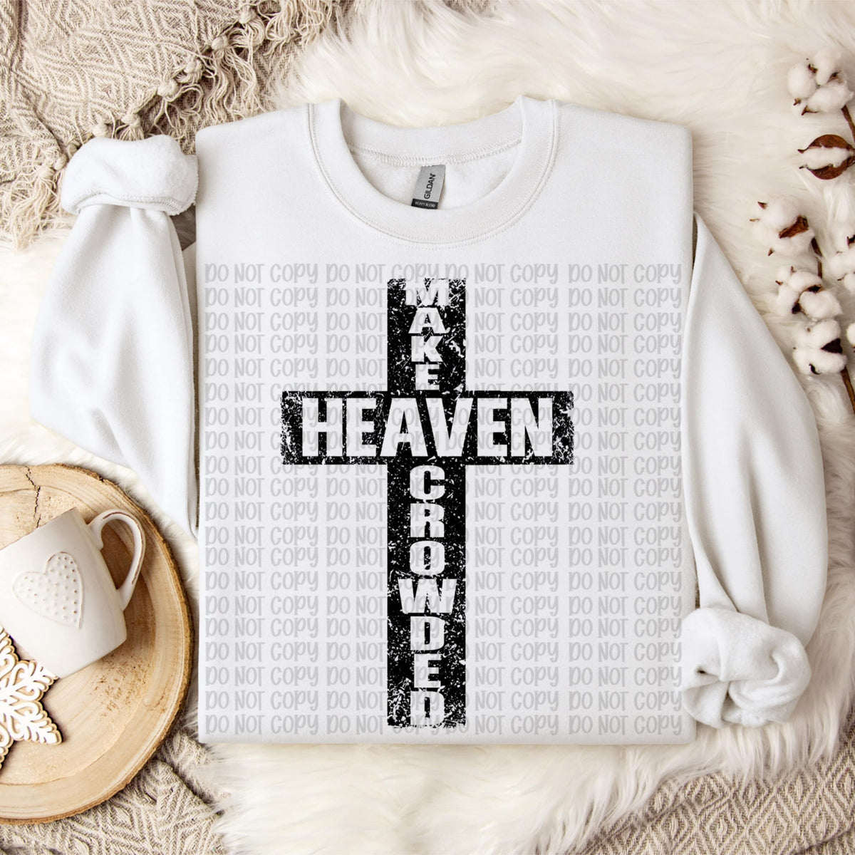 Make Heaven Crowded Cross BLACK (VP) DTF Transfer