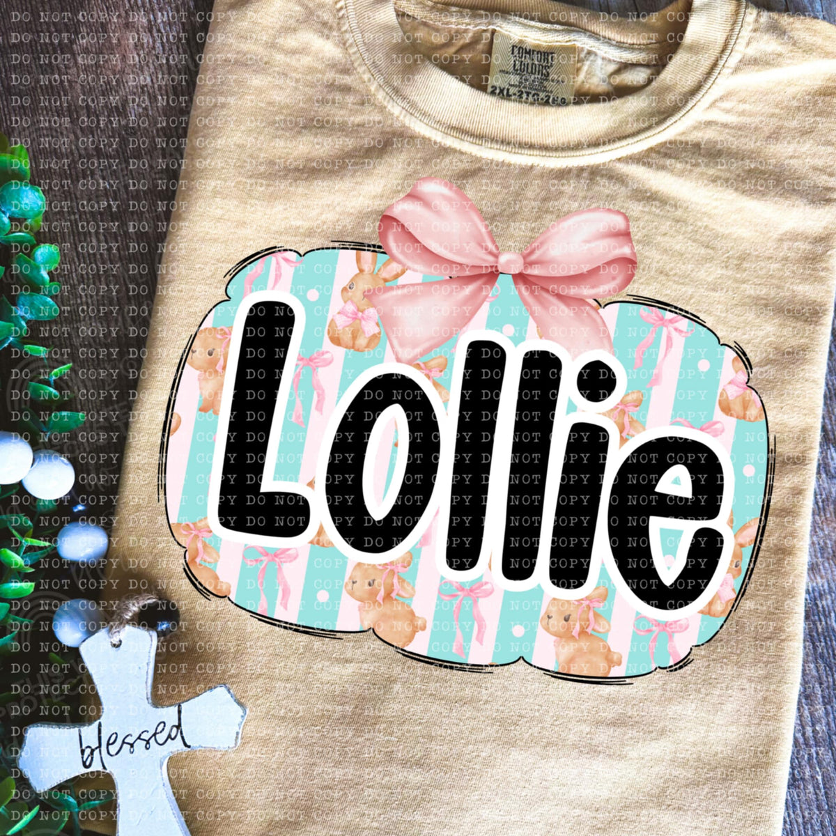 Lollie bunny background (ECHT) 85660 DTF transfer