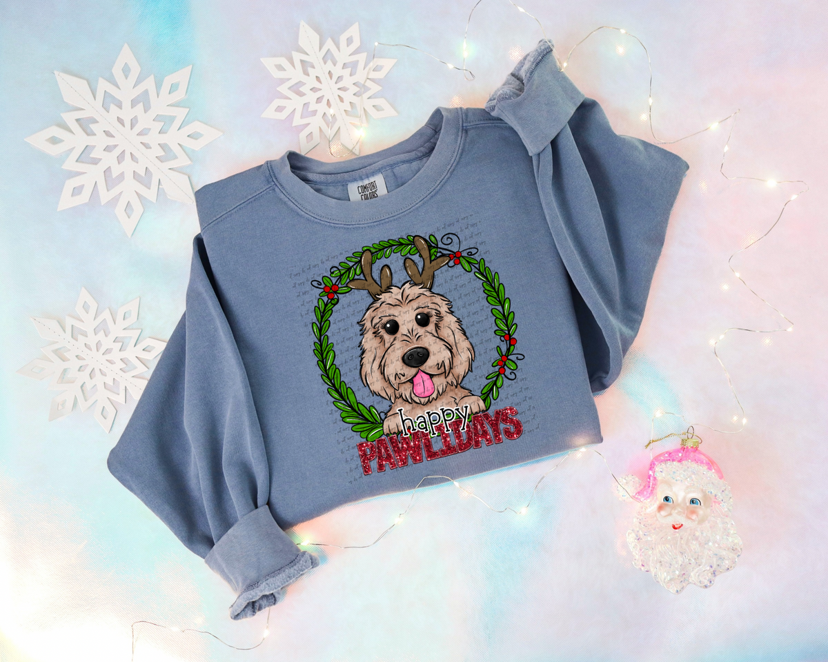 Golden Doodle Happy Pawlidays 30327 DTF TRANSFER