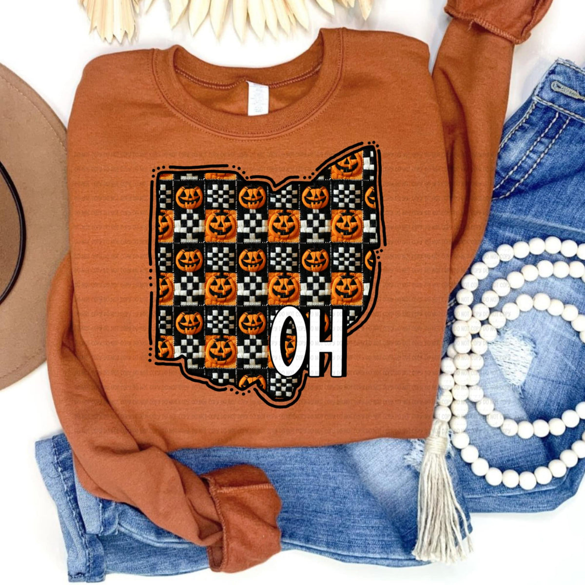 Ohio pumpkin checker REVEL DTF transfer