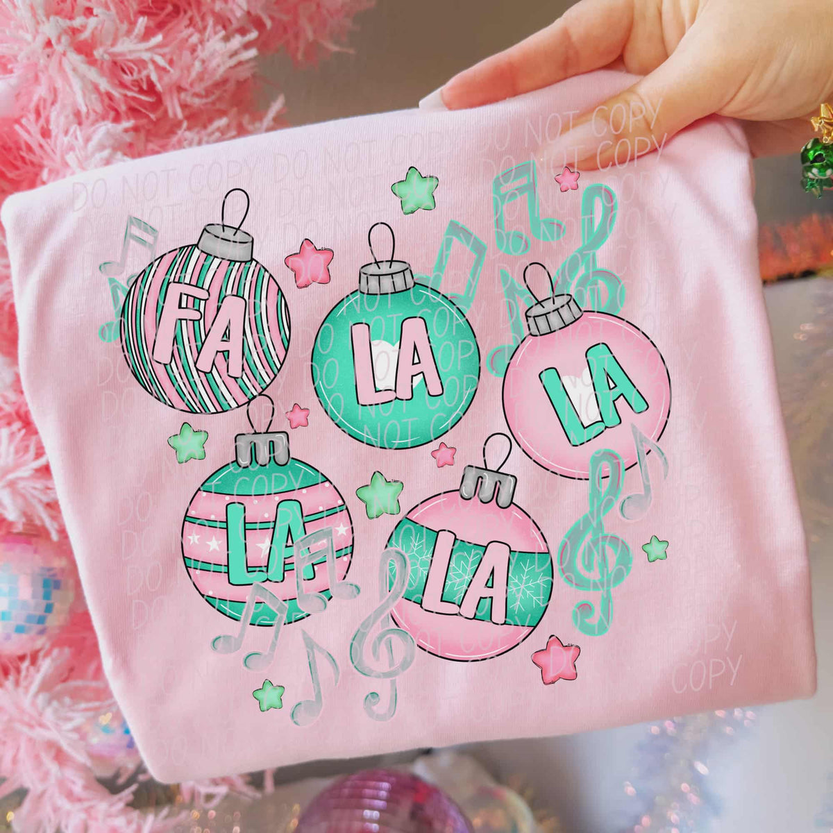 Fa La La ornaments (city) DTF transfer