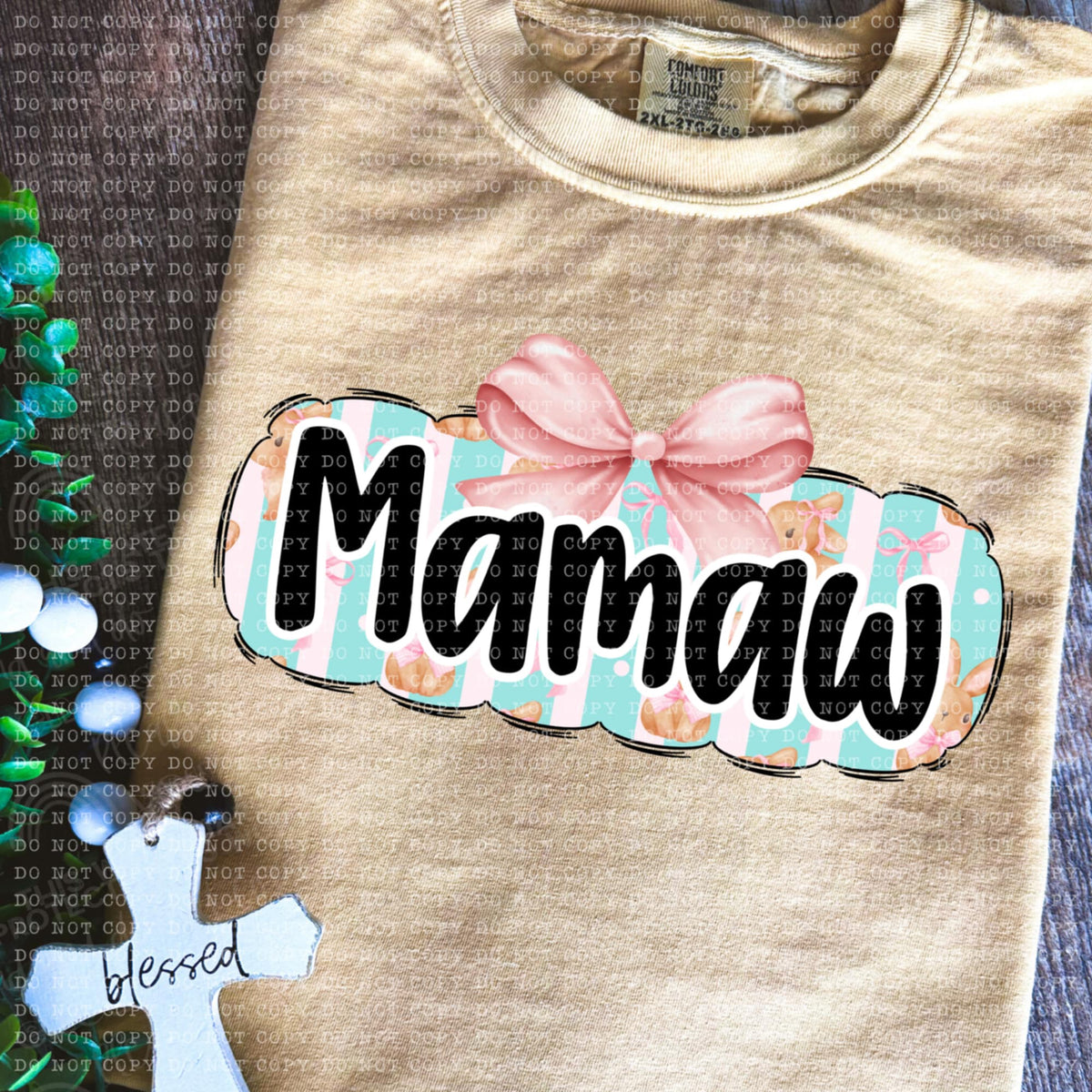 Mamaw bunny background (ECHT) 85631 DTF transfer