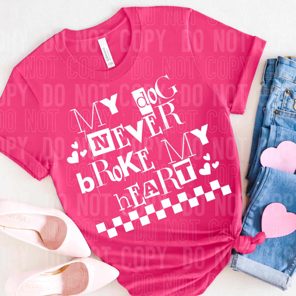 My dog never broke my heart WHITE (SBB) 92031 DTF transfer