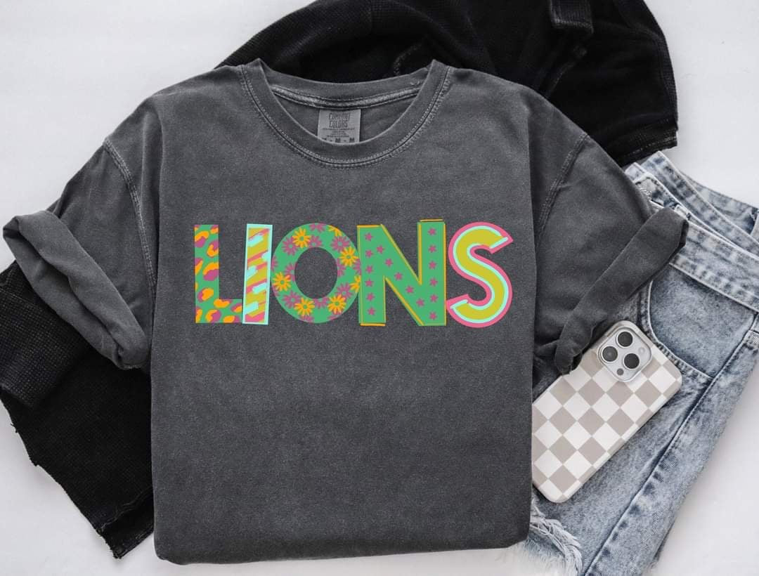 Lions patterned font (S&G) 60339 DTF transfer