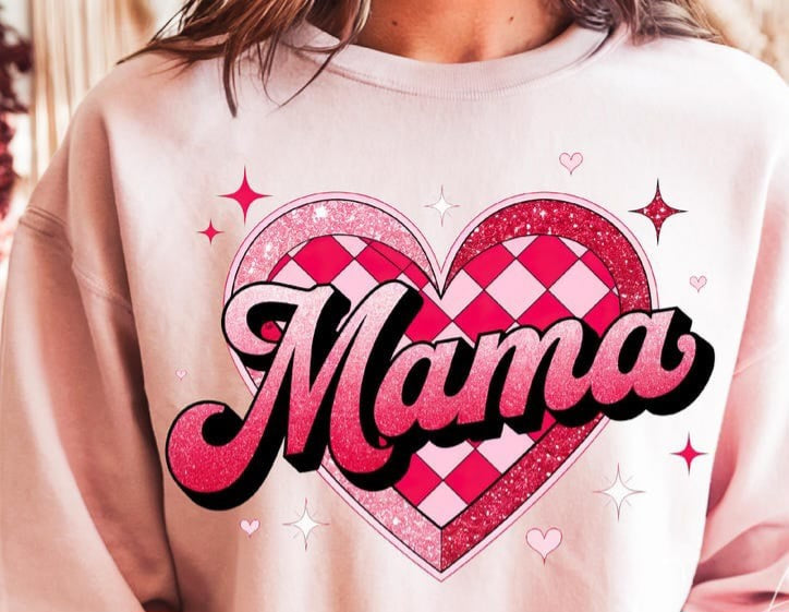Mama diamond filled heart 75907 DTF transfer
