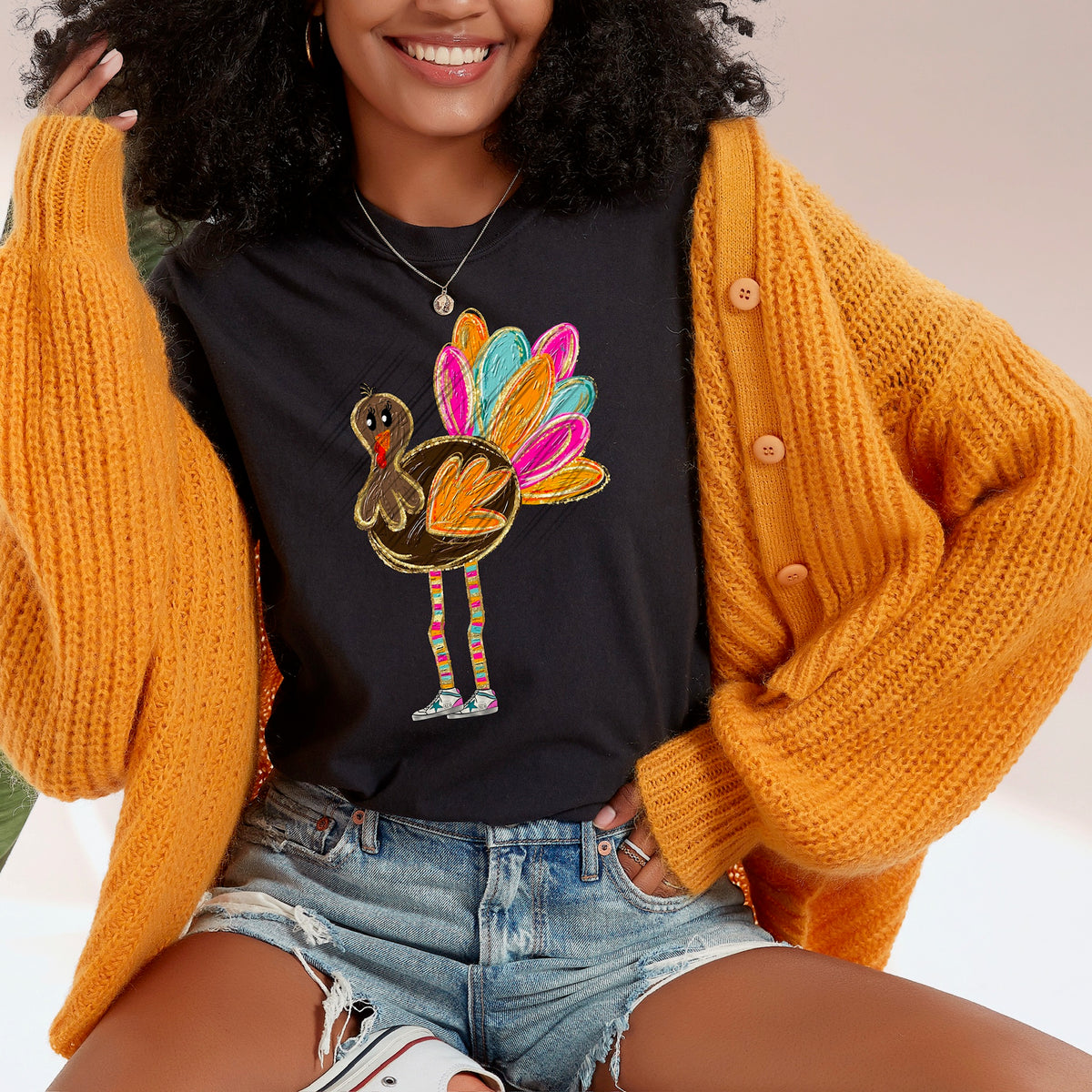 Faux Painted Turkey DTF transfer