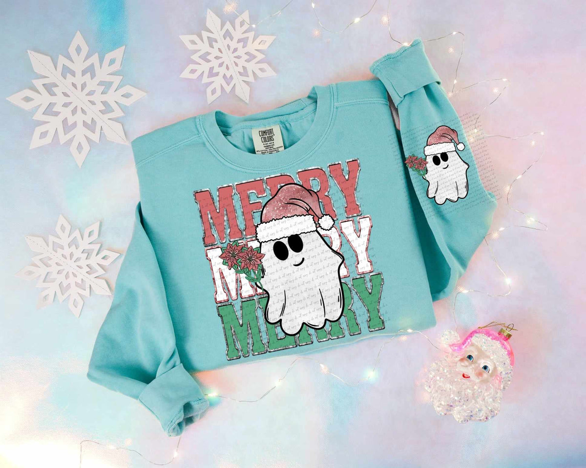 Merry stacked ghost FRONT 62676 DTF transfer