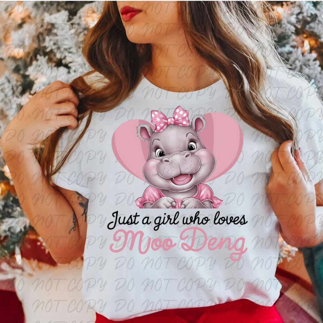 Just a girl who loves moo deng (vintage) 67359 DTF transfer
