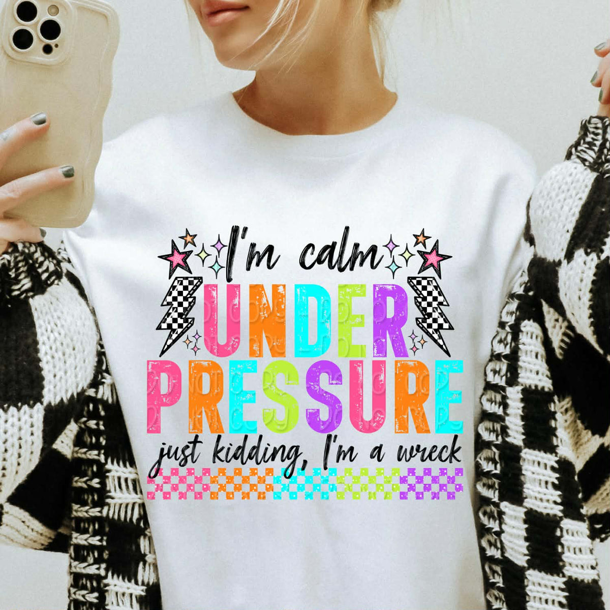 I’m calm under pressure BLACK (DWS) DTF Transfer