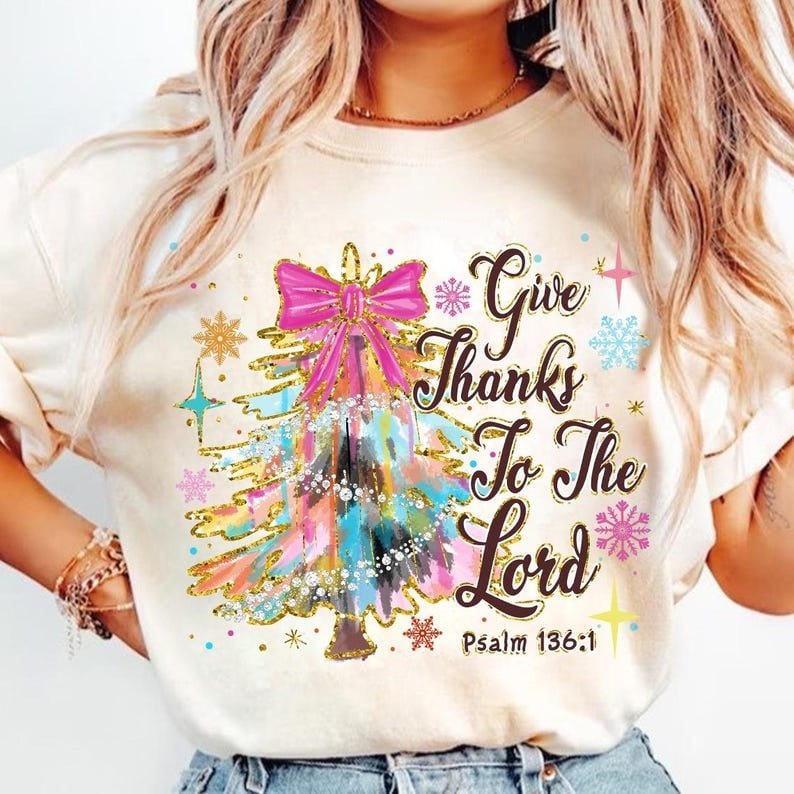 Give thanks to the lord tree 64815 DTF transfer