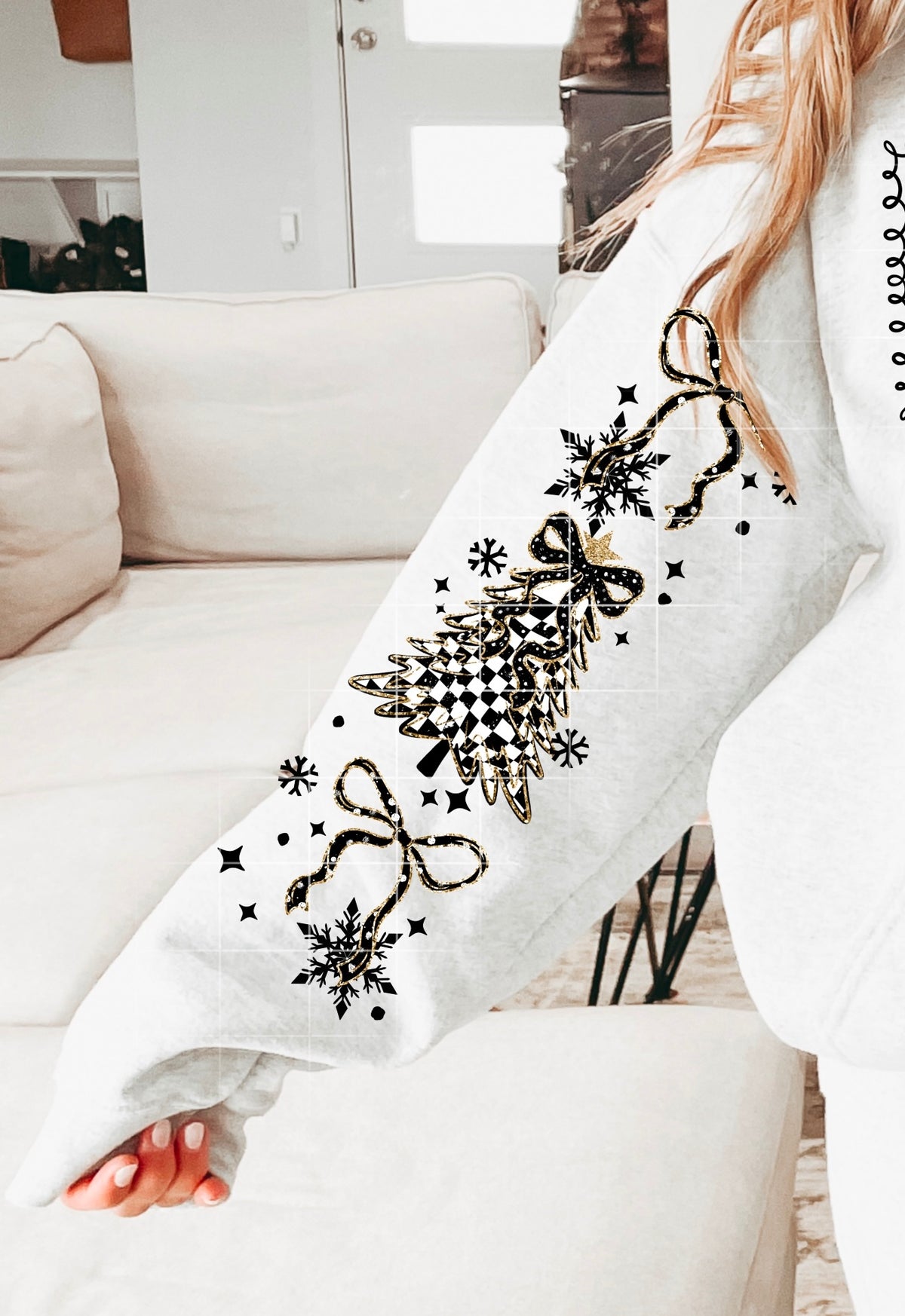 Tis the Season (SLEEVE) BLACK accents CSC DTF Transfer