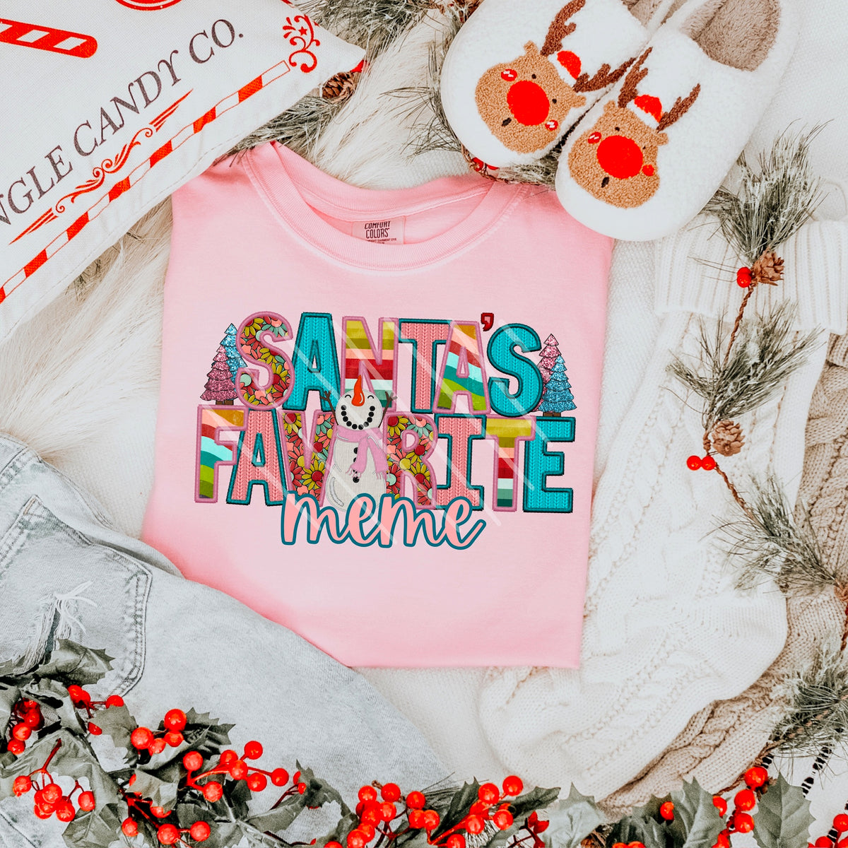 Santas Favorite Meme WITH SNOWMAN 111672 DTF transfer