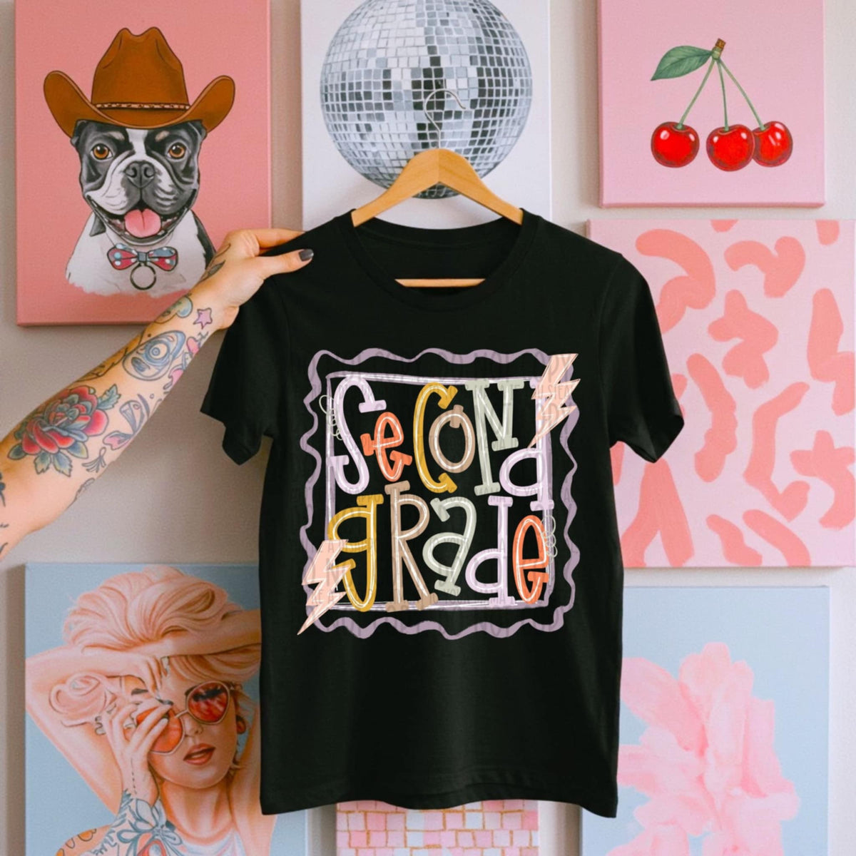 Second grade doodle stamp (SWD) 107484 DTF transfer