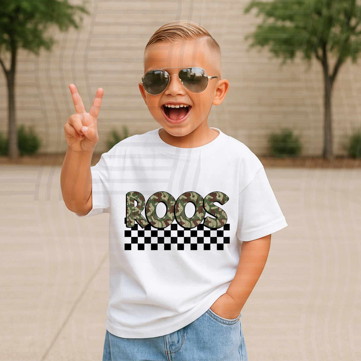 Roos Camo checkered mascots (Caplinger) DTF transfer