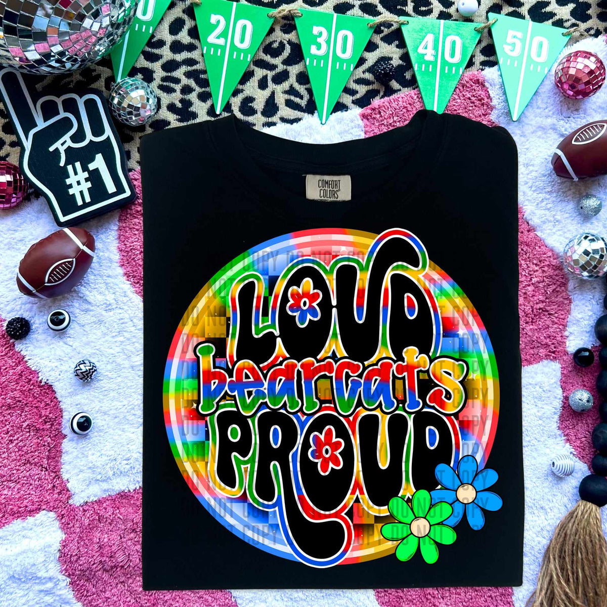 Loud proud bearcats colorful checkered circle (caplinger) 53004 DTF transfer