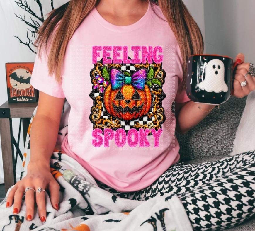 Feeling spooky pumpkin with bow (DDD) 55195 DTF transfer