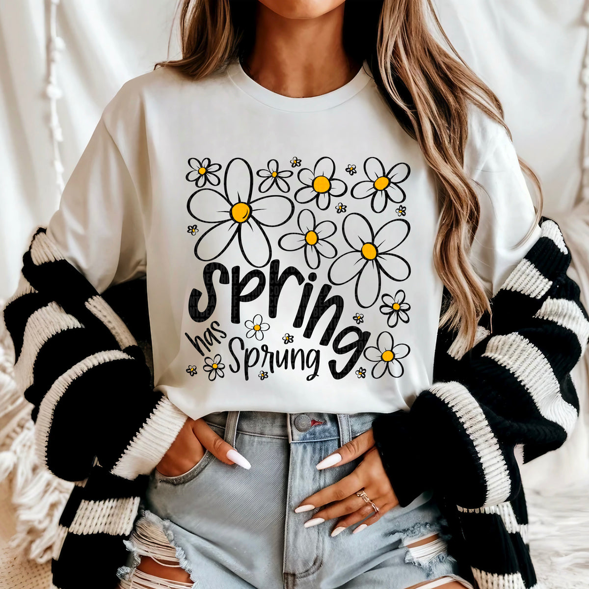 Spring has sprung daisies 95582 DTF transfer