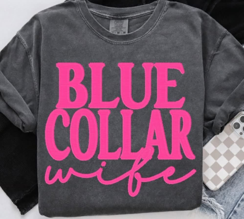 Blue collar wife pink (S&G) 99861 DTF transfer