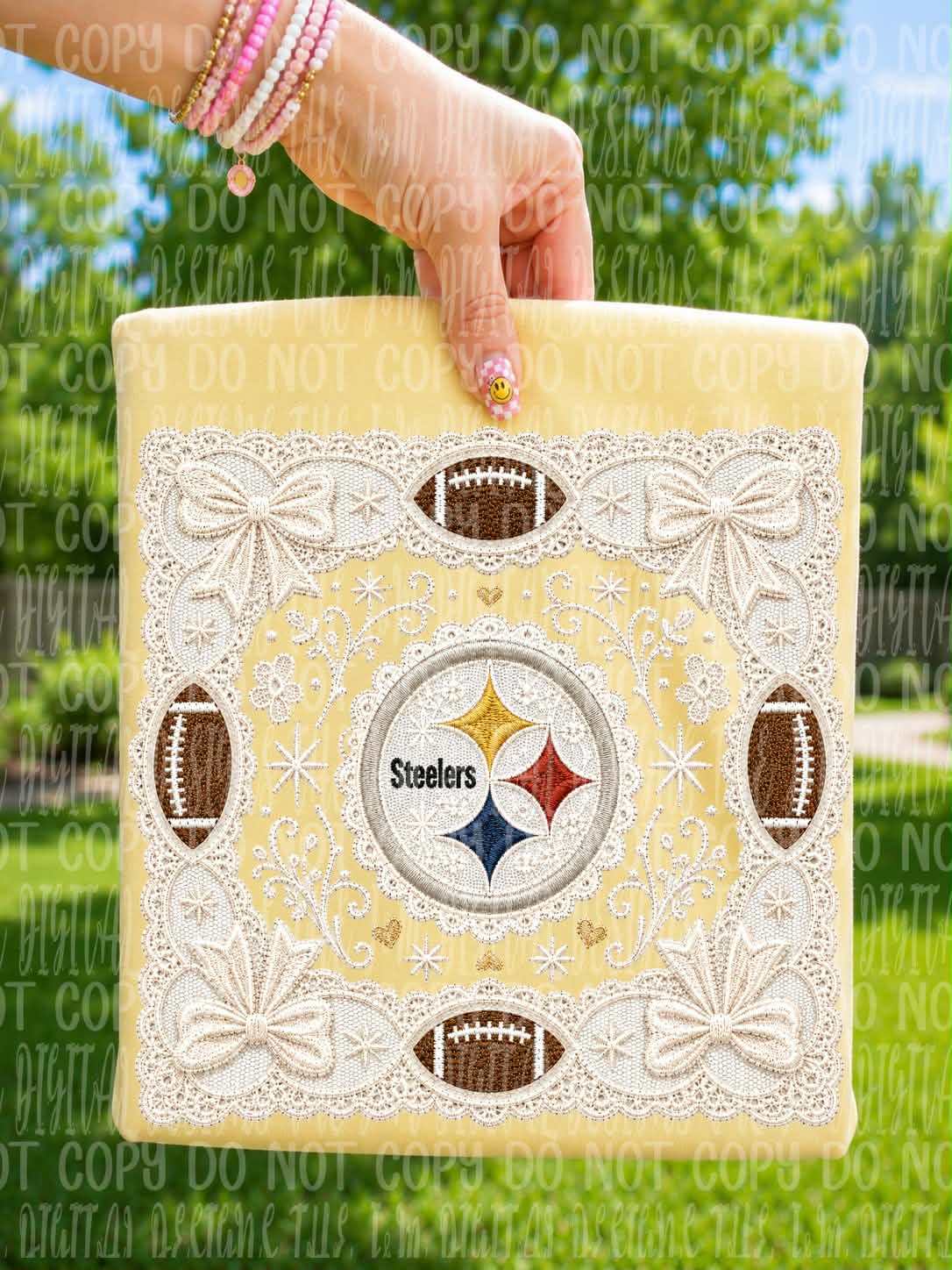 Stealers football lace borders  (J&M) DTF Transfer