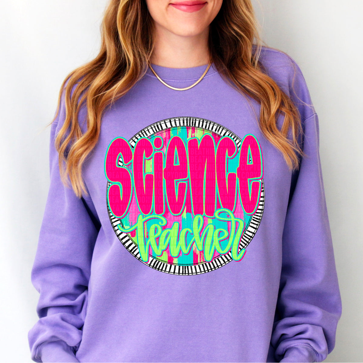 Science teacher pink font circle 106197 DTF transfer