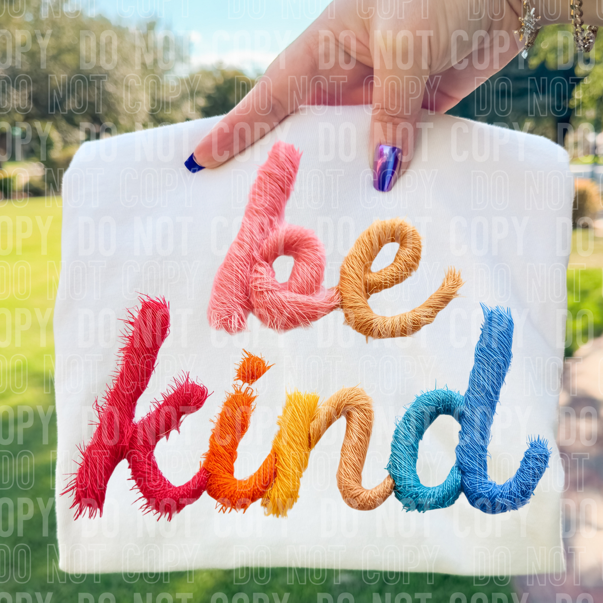 Faux Yarn be kind SBB DTF transfer