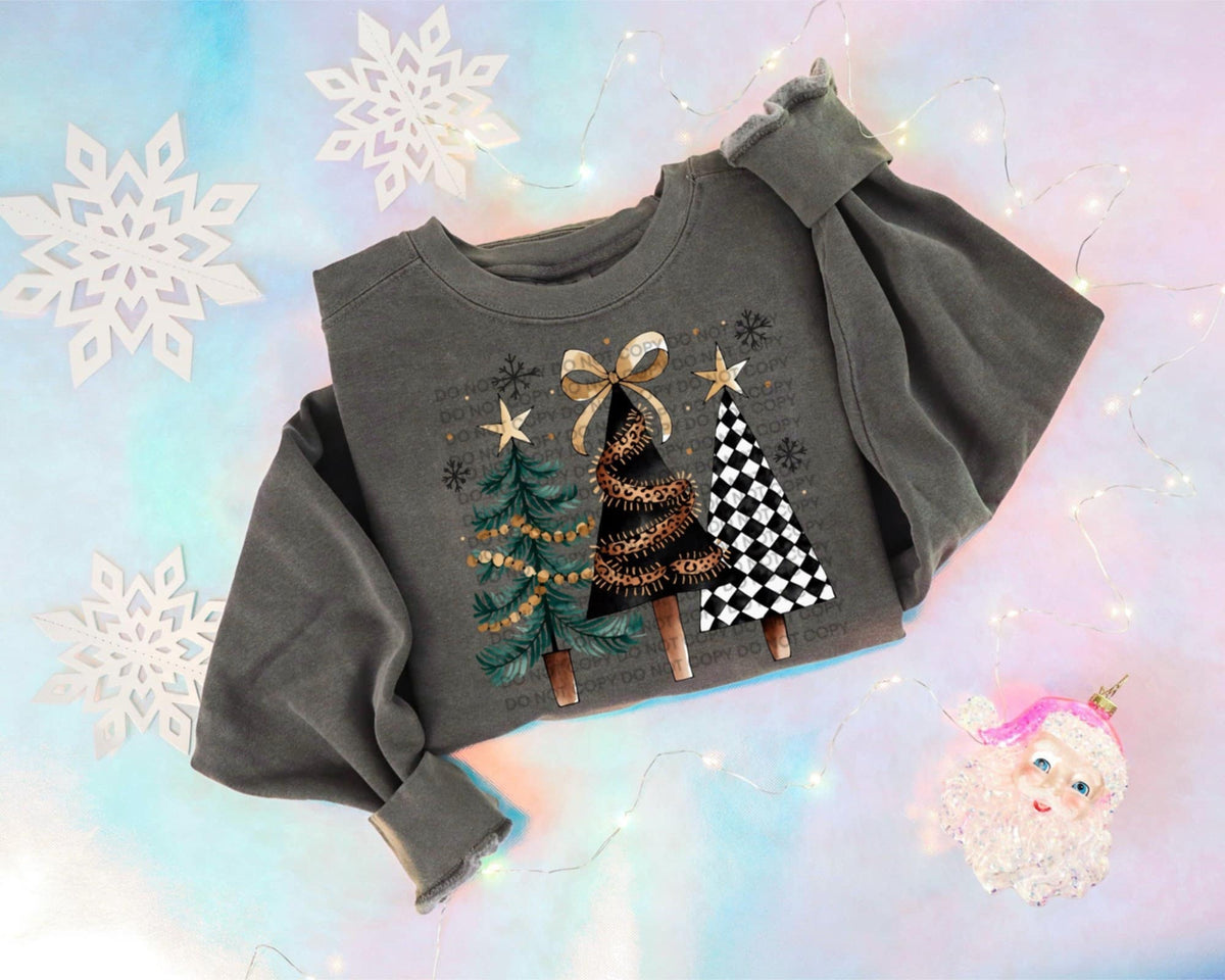 Green Brown and Checker Trees (SCG) DTF Transfer