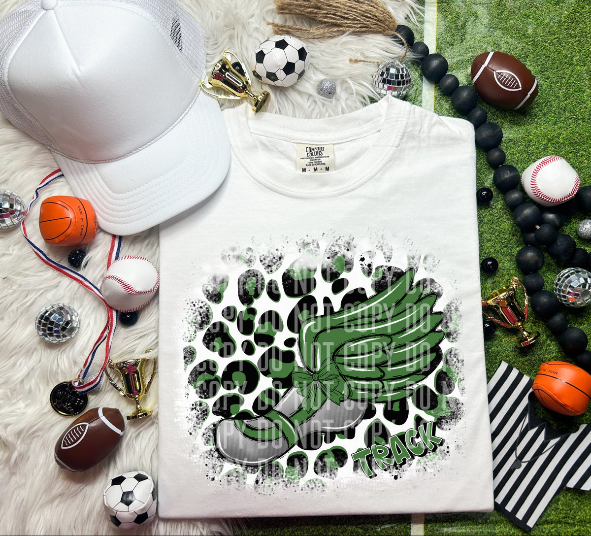 Track Shoe Leopard Background Dark Green (Caplinger) DTF transfer