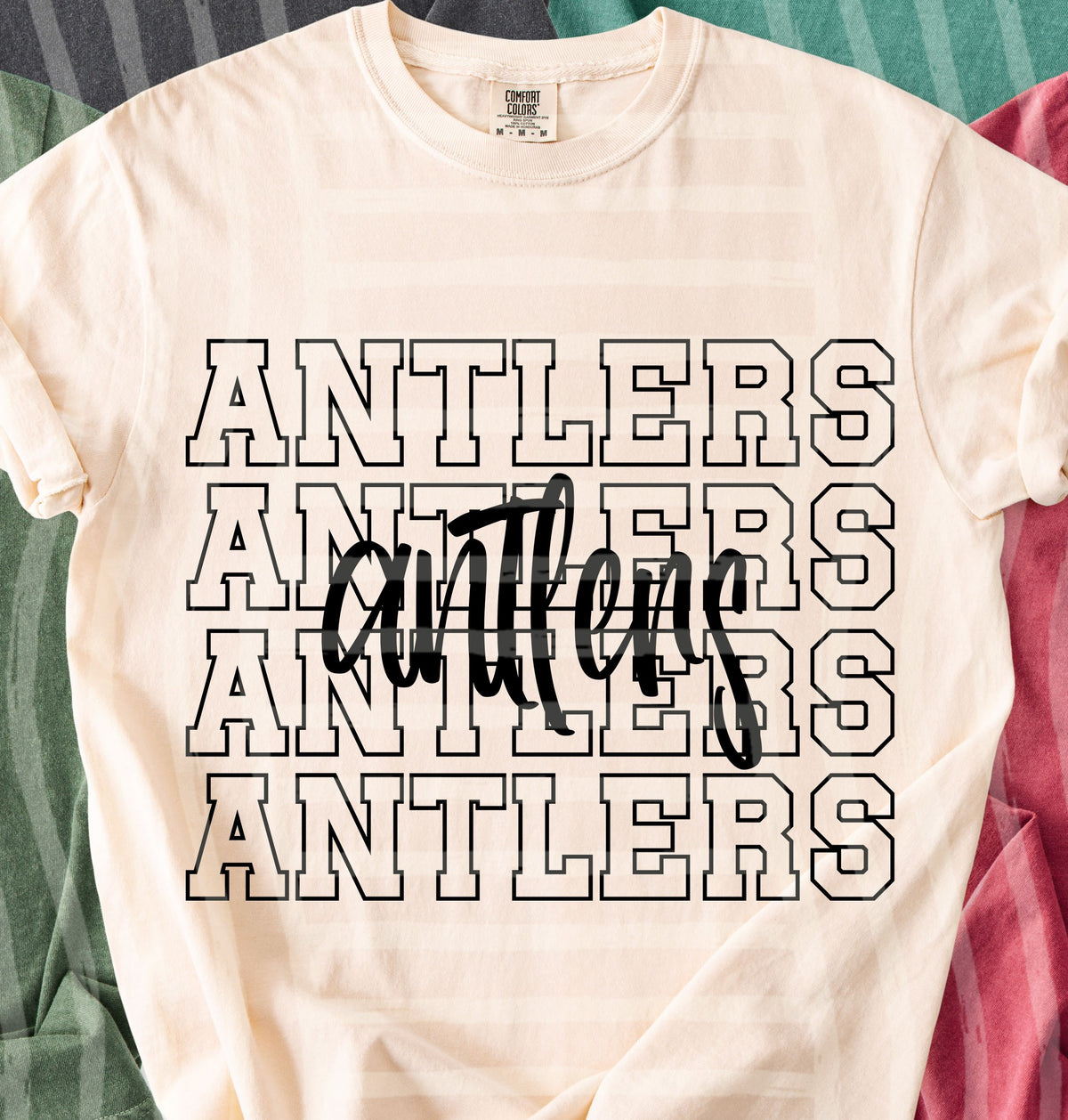 antlers simple stacked outlines (Caplinger) DTF Transfer