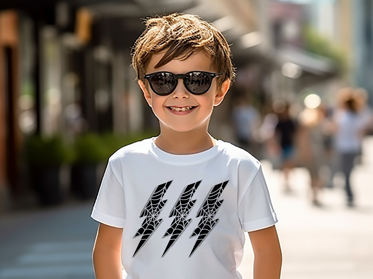 3 Lightning Bolt Spider Web Filled 114751 DTF transfer