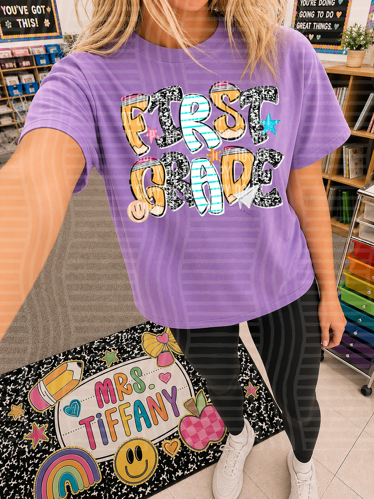 first grade school print font (caplinger) DTF Transfer
