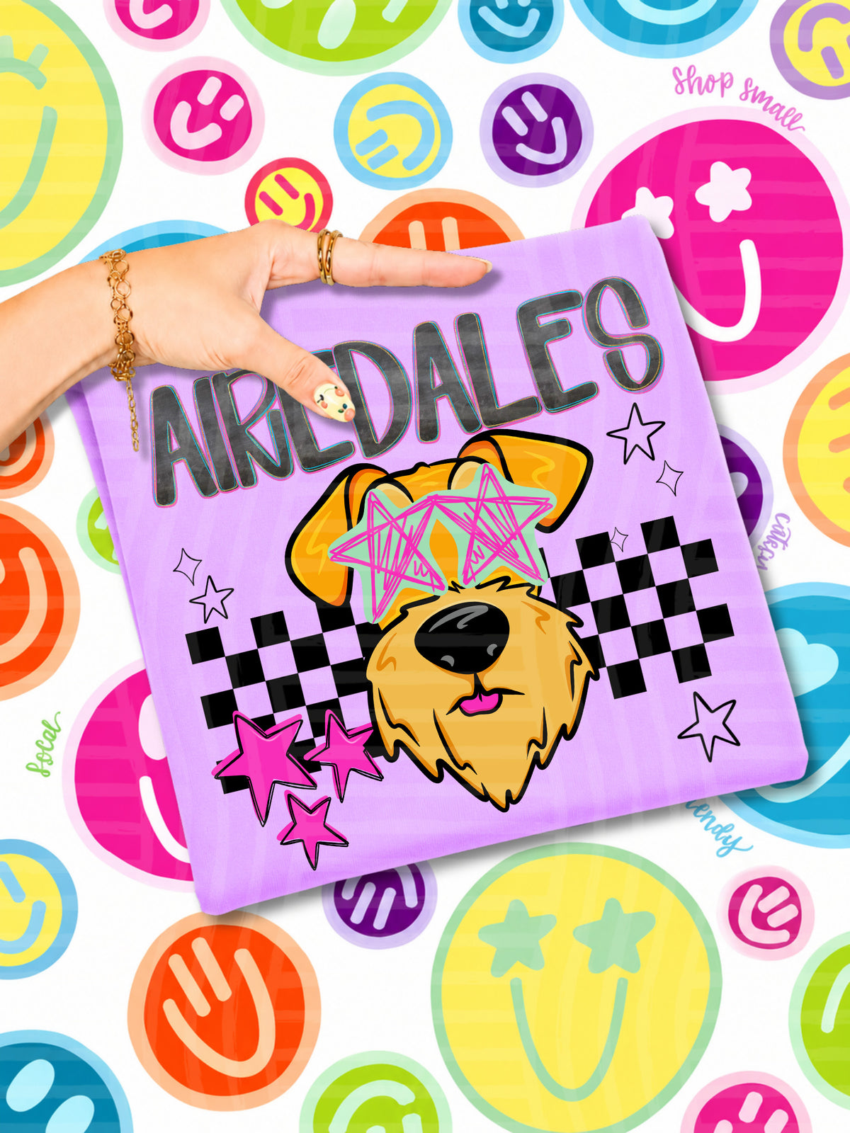 airedales starry eyed checks (CAPLINGER) DTF Transfer