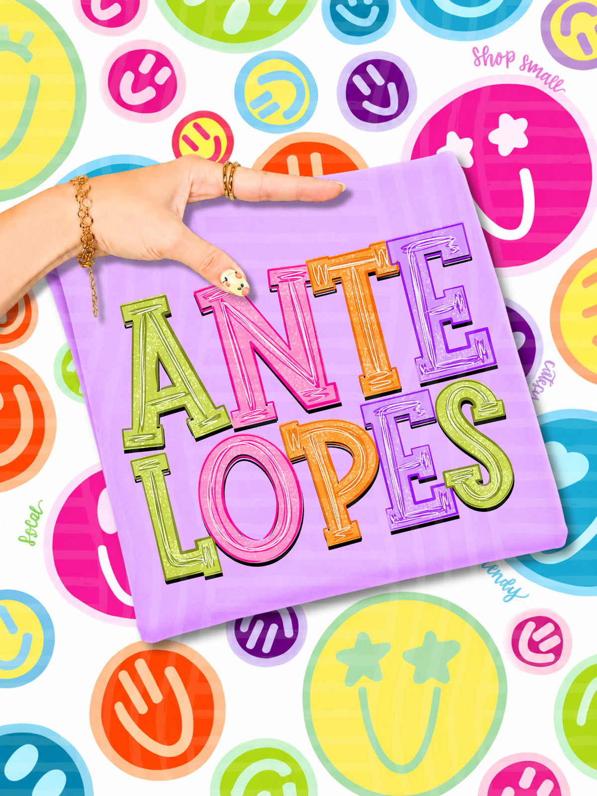 antelopes simply colorful stacked (Caplinger) DTF Transfer
