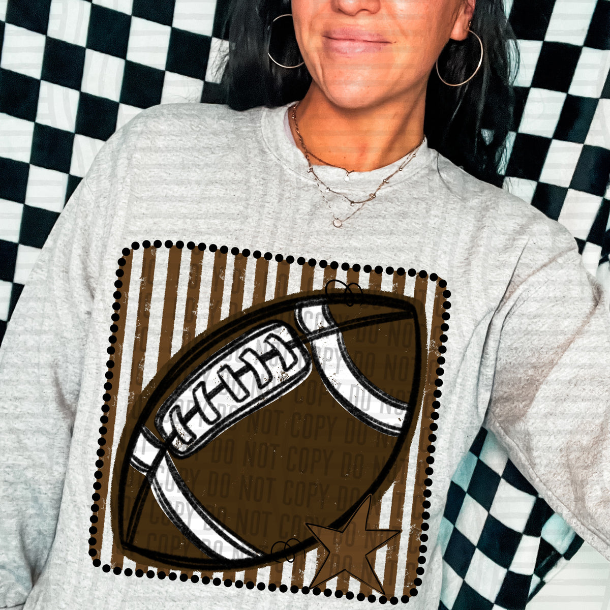 Football brown striped frame (Caplinger) DTF transfer