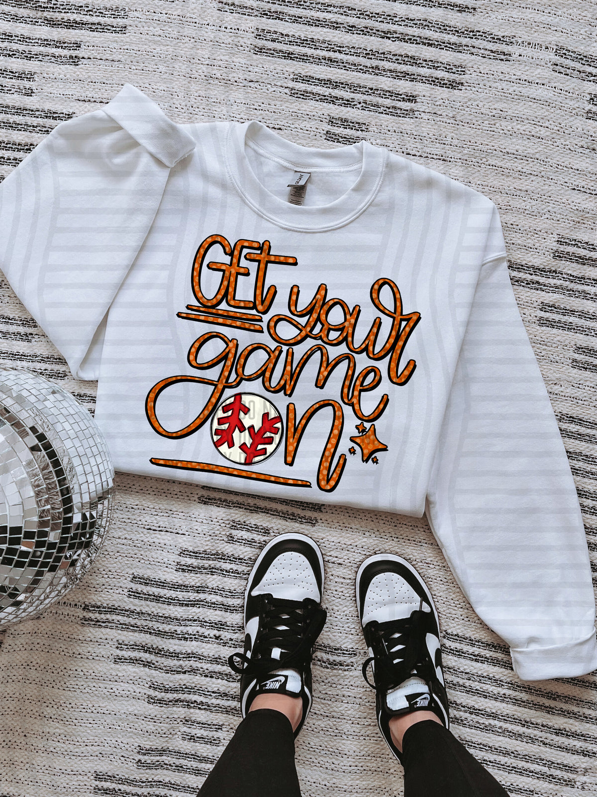 burnt orange get your game day on baseball twinkle stars (caplinger) DTF Transfer