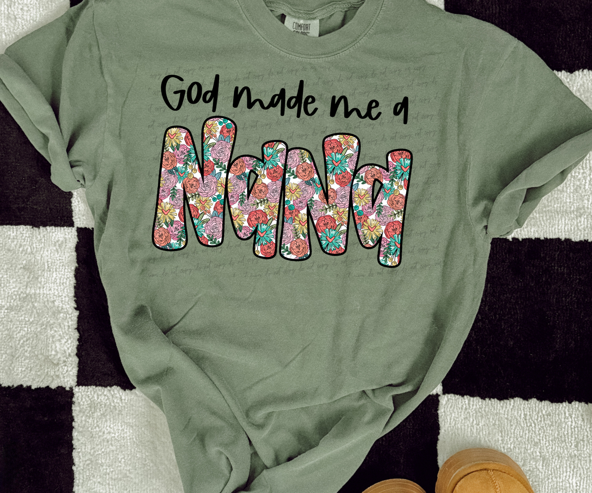 God made me a nana florals 28773 DTF Transfer