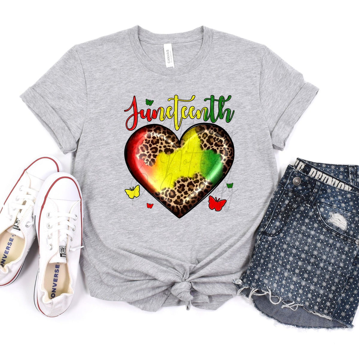 Juneteenth Leopard Heart-38095-DTF transfer