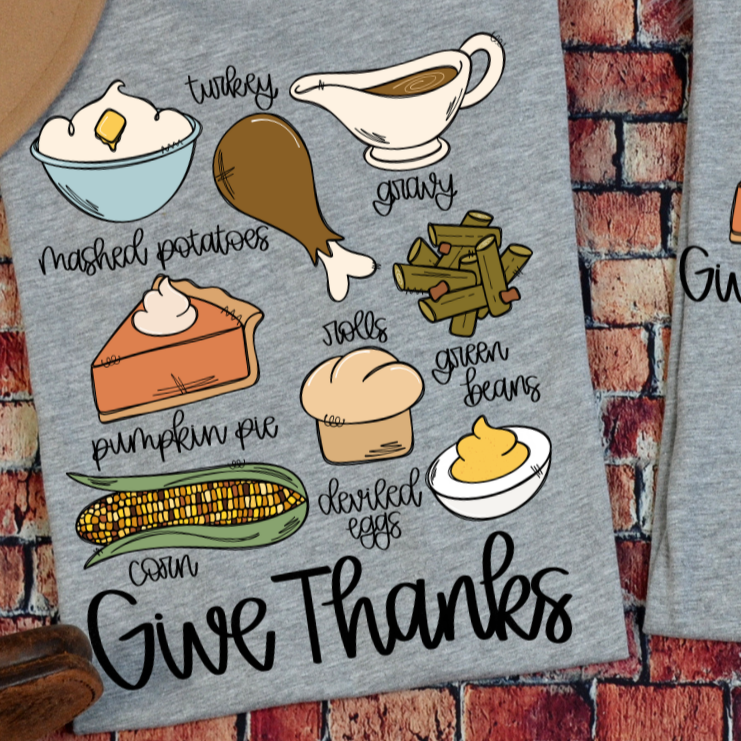 Give Thanks collage BACK ONLY 68243 DTF transfer