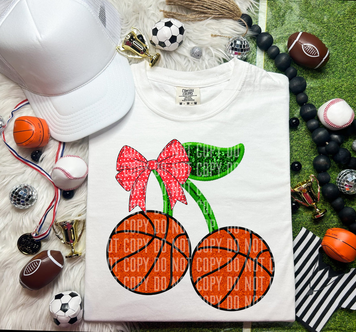 Basketball Cherries with Bow (Caplinger) DTF transfer