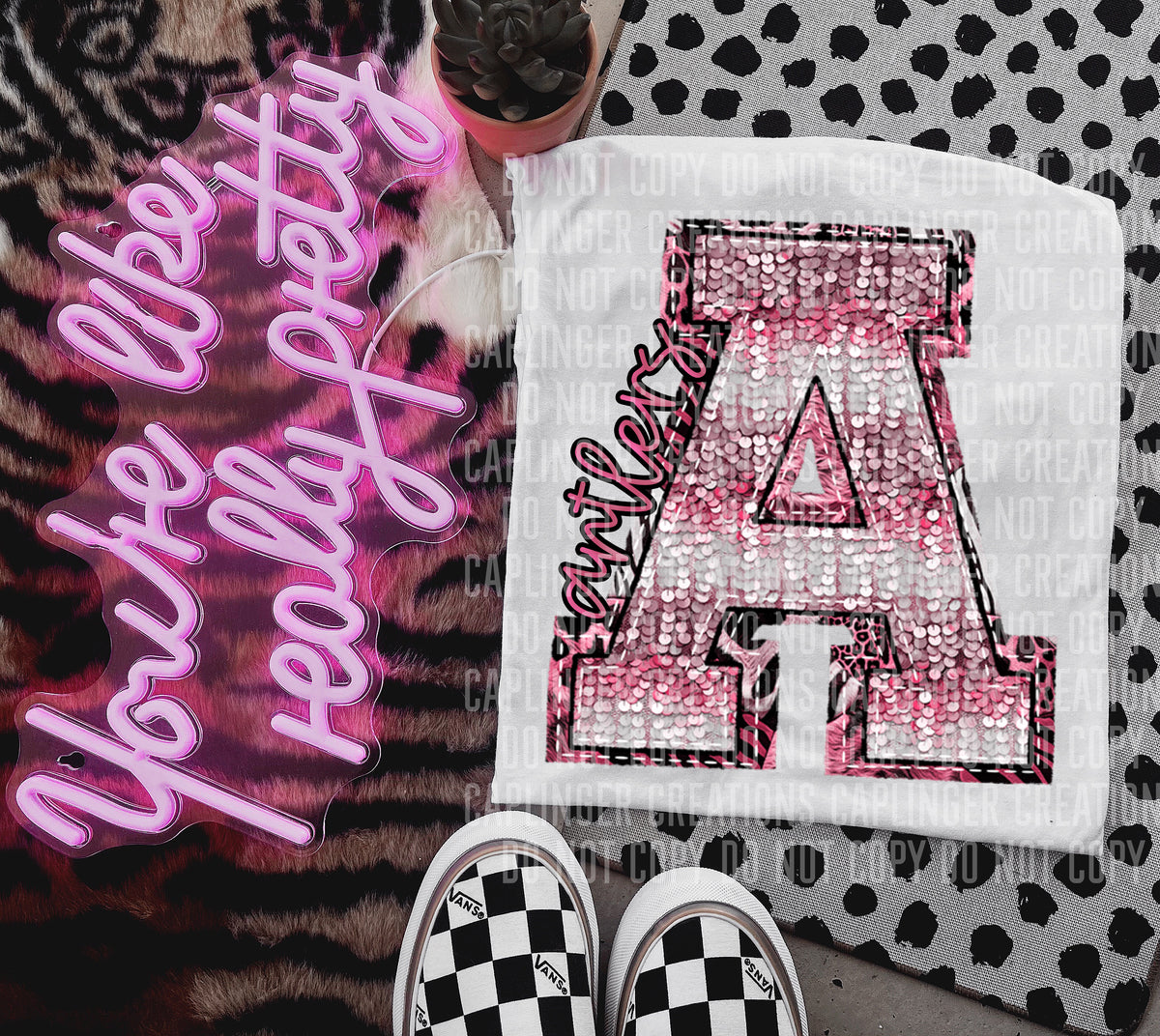 Antlers wild and pink (Caplinger) DTF transfer