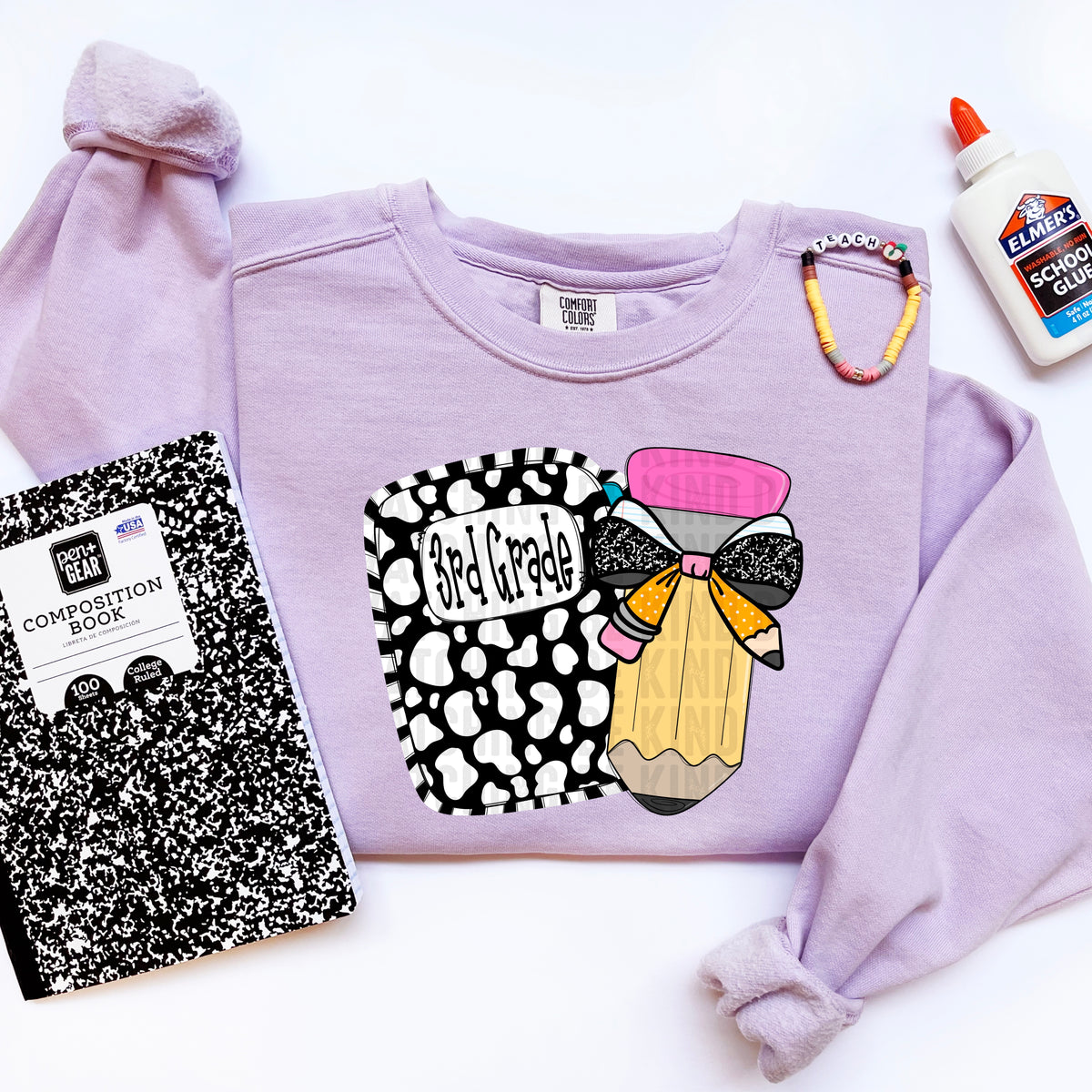 Third Grade leopard pencil bow (SDD) DTF Transfer