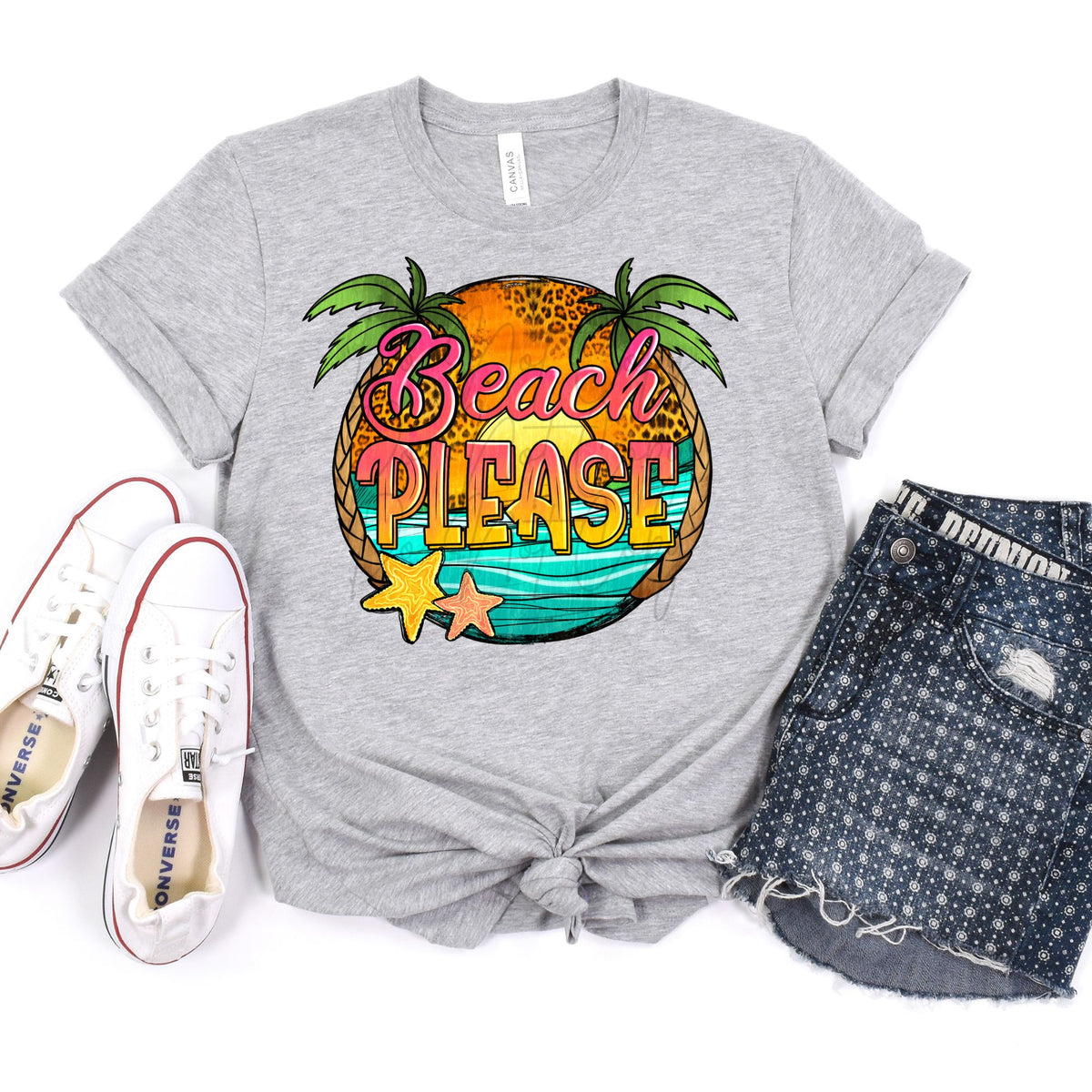 Beach Please Palm Trees-38003-DTF transfer