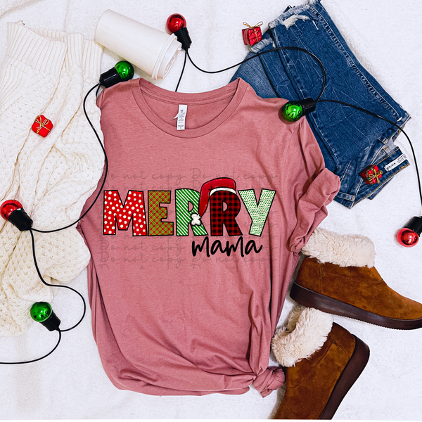 Merry mama block letters 4016 DTF TRANSFER