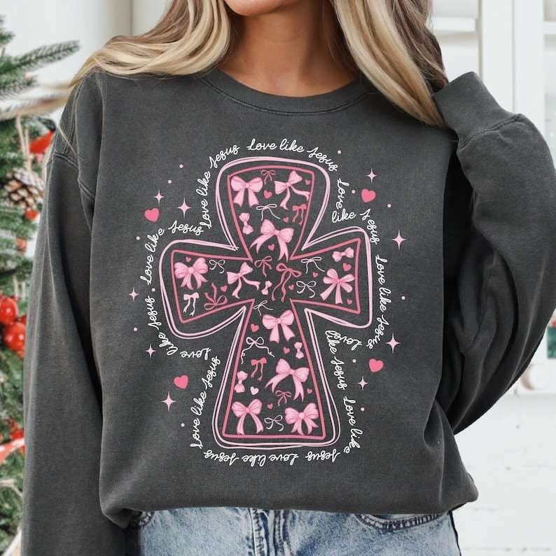 Love like Jesus bow cross 77708 DTF transfer