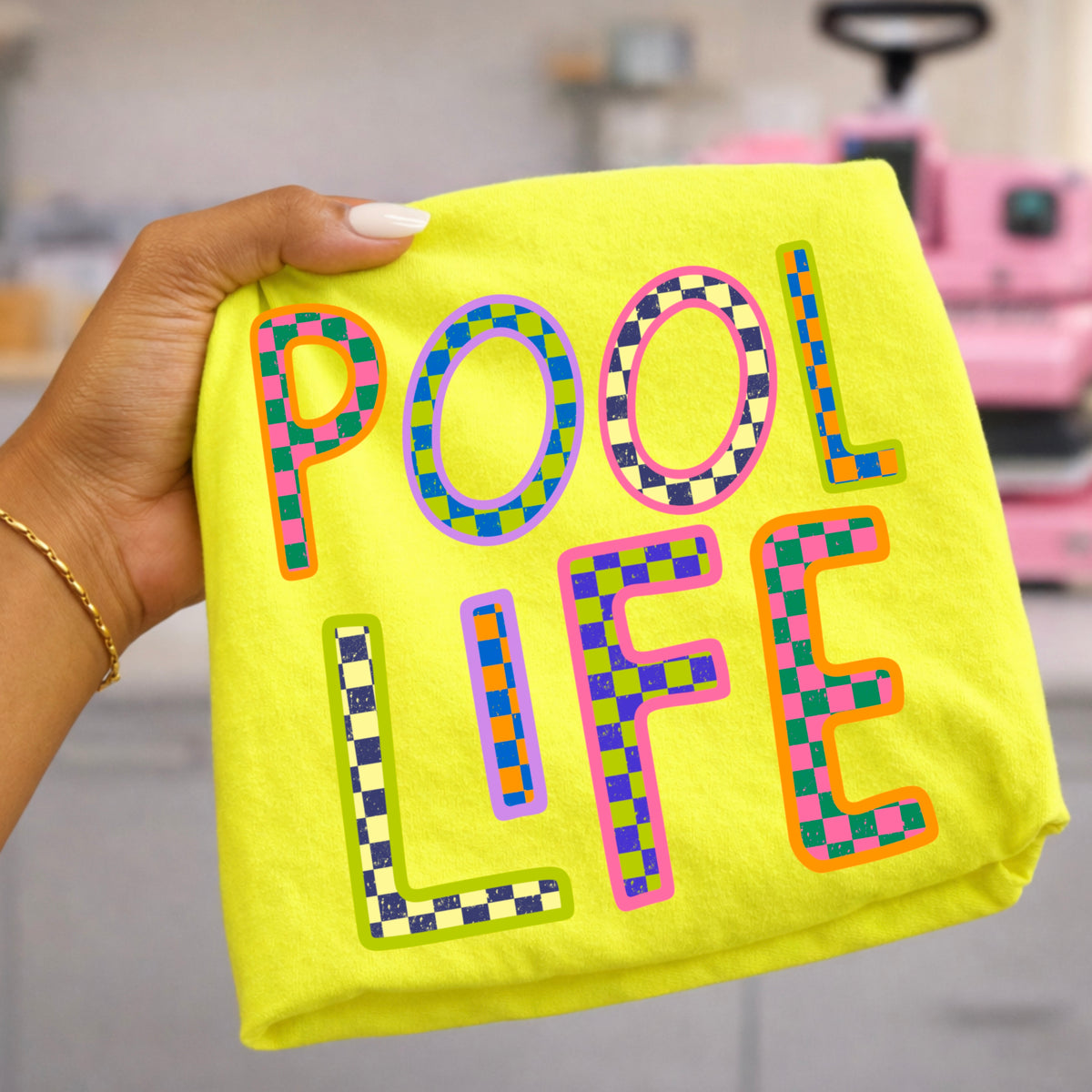 Pool Life colorful checker (CSC) DTF Transfer