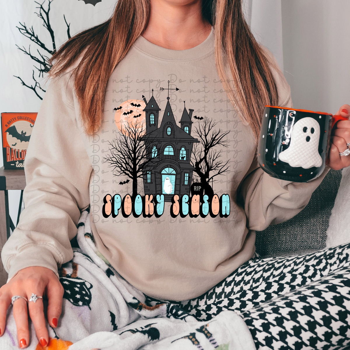 Spooky Season teal orange 4071 DTF TRANSFER