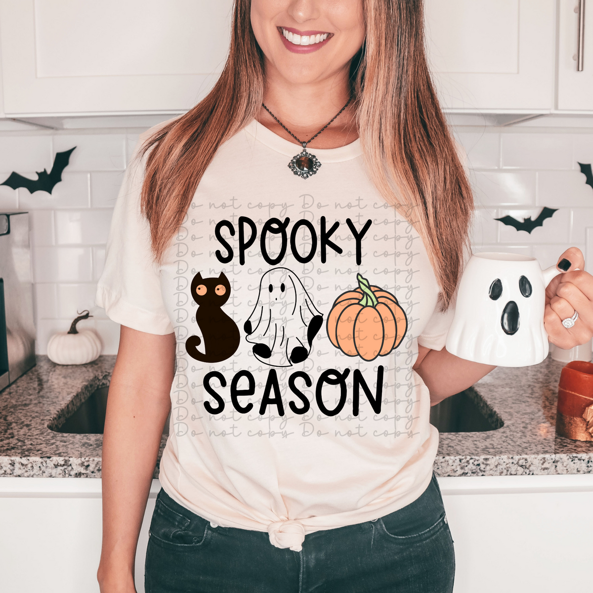 Spooky Season Cat Ghost Pumpkin 4079 DTF TRANSFER