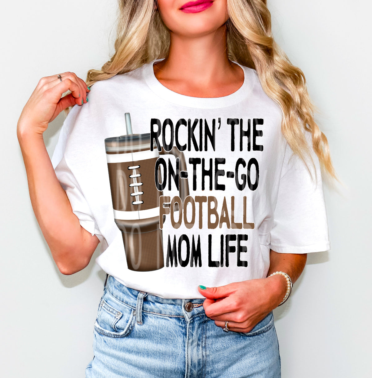 Rockin the on-the-go football mom life (DD) 96659 DTF transfer
