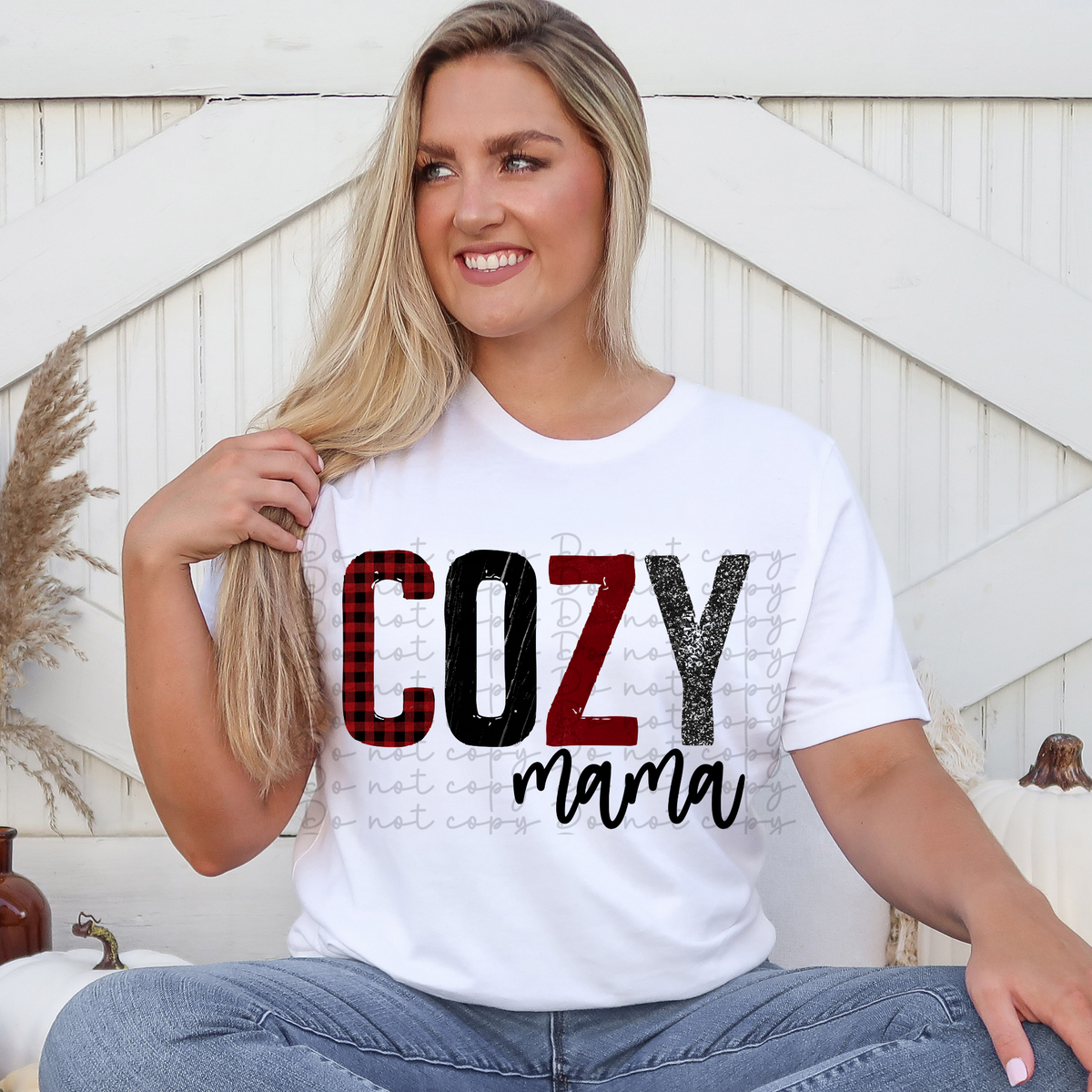 Cozy mama plaid 4088 DTF TRANSFER