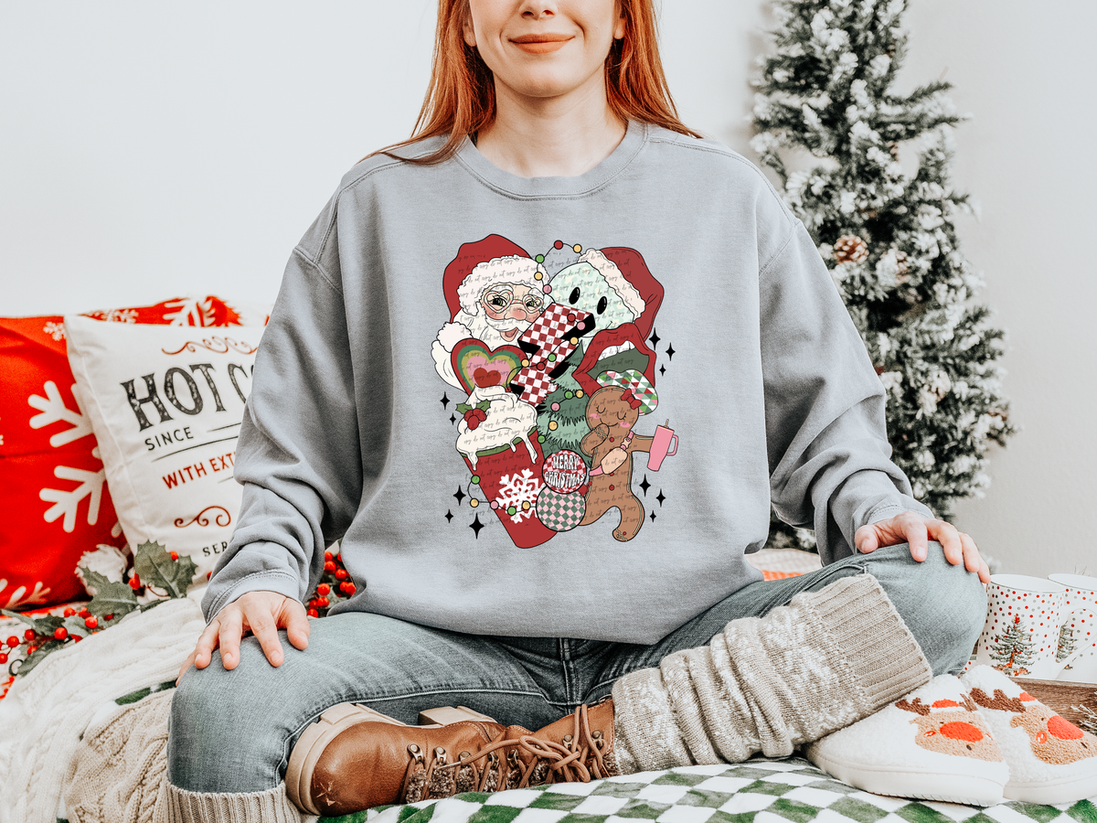 Christmas collage with lightning 49823 DTF transfer