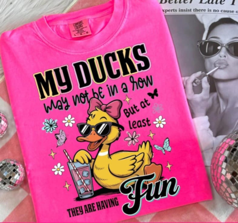 Ducks in a Row DTF transfer